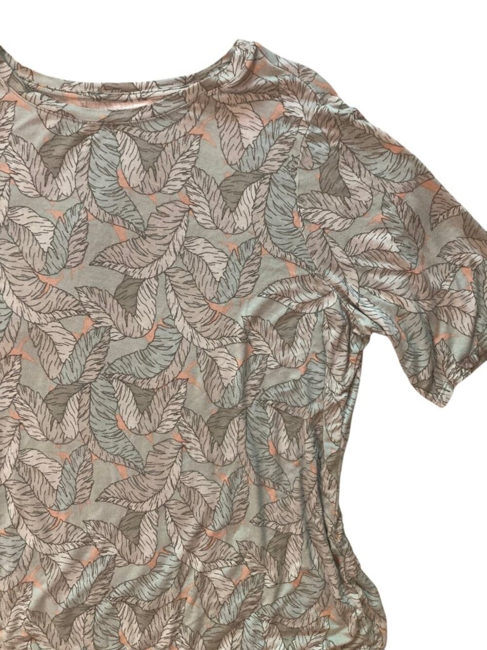 Women's NINE WEST Tropical Palm Leaf Short-Sleeve Rayon T-Shirt Size XXL